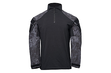Image of Kryptek Tactical Long Sleeve Zip - Mens, Black/Typhon, Small, 19TACZLSBKT3