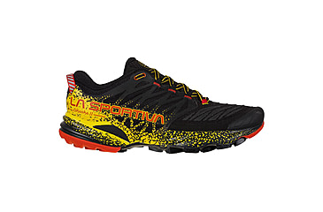 Image of La Sportiva Akasha II Running Shoes - Mens, Black/Yellow, 40.5, 56A-999100-40.5
