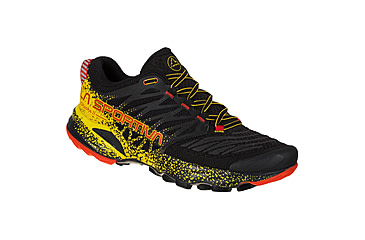 Image of La Sportiva Akasha II Running Shoes - Mens, Black/Yellow, 40.5, 56A-999100-40.5