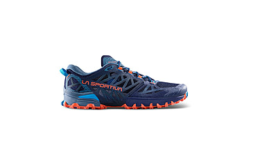Image of La Sportiva Bushido III Road Running Shoes - Mens, Deep Sea/Cherry Tomato, 45.5, 56S-643322-45.5