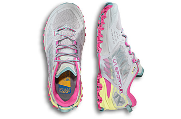 Image of La Sportiva Bushido III Wide GTX Road Running Shoes - Womens, Moon/Springtime W, 42, 56V-913411W-42