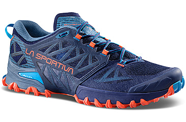 Image of La Sportiva Bushido III Wide Road Running Shoes - Mens, Deep Sea/Cherry Tomato W, 44.5, 56U-643322W-44.5