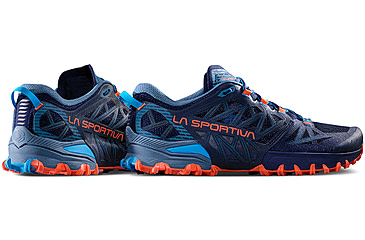 Image of La Sportiva Bushido III Wide Road Running Shoes - Mens, Deep Sea/Cherry Tomato W, 44.5, 56U-643322W-44.5