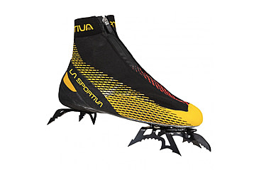 Image of La Sportiva Mega Ice Evo Climbing Shoes - Mens, Black/Yellow, 43, ZFCS031-K00Y00-43