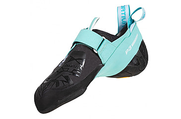 Image of La Sportiva Skwama Vegan Climbing Shoes - Women's, Carbon/Turquoise, 35, ZFCS033-G00B16-35