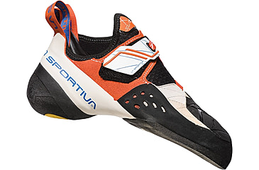 Image of La Sportiva Solution Climbing Shoes - Womens, White/Lily Orange, 37, ZFCS014-W00O03-37