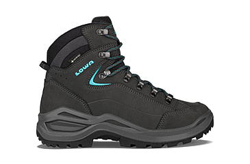 Image of Lowa Renegade Evo GTX Mid Hiking Shoes - Womens, Narrow - Womens, Asphalt/Turquoise, 5.5, 197827027447