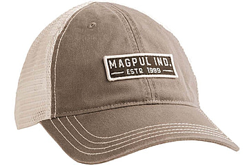 Image of Magpul Industries Established Garment Washed Trucker Hat w/Embroidered Patch - Mens, Driftwood, One Size, MAG1260252