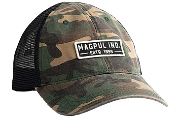 Image of Magpul MAG1260-964 Established Garment Trucker Hat Woodland Camo Adjustable Snap MAG1260964
