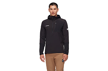 Image of Mammut Madris Light ML Half Zip Hoody - Mens, Black, XL, 1014-06050-0001-116