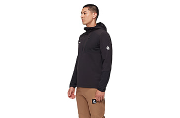 Image of Mammut Madris Light ML Half Zip Hoody - Mens, Black, XL, 1014-06050-0001-116