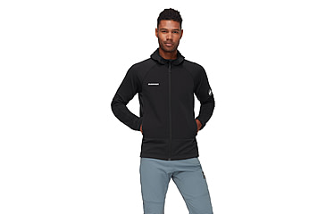 Image of Mammut Massone ML Hooded Jacket - Mens, Black, XL, 1014-06190-0001-116