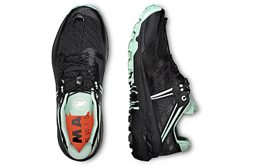 Image of Mammut Sertig TR Low Running Shoe - Mens, Black/Neo Mint, 9.5US, 3030-04940-00733-1095