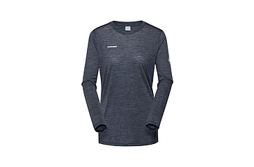 Image of Mammut Tree Wool FL Longsleeve T-Shirt - Womens, Marine Melange, M, 1016-01700-5784-114