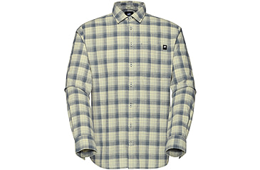 Image of Mammut Trovat Summer Longsleeve Shirt - Mens, Silver Sage/Mammut Red, Medium, 1015-01610-1310-114