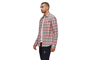 Image of Mammut Trovat Summer Longsleeve Shirt - Mens, Silver Sage-Mammut Red, S, 1015-01610-1310-113