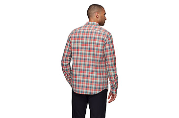 Image of Mammut Trovat Summer Longsleeve Shirt - Mens, Silver Sage-Mammut Red, S, 1015-01610-1310-113