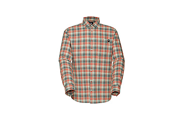 Image of Mammut Trovat Summer Longsleeve Shirt - Mens, Silver Sage-Mammut Red, S, 1015-01610-1310-113