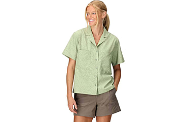 Image of Marmot AirExchange SolarShield Camp Novelty SS Shirt - Womens, Agate Green Mini Bloom, S, M16118-24284S