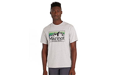 Image of Marmot MMW Gradient Short Sleeve Tee - Mens, Light Grey Heather, Medium, M14823-8626-M