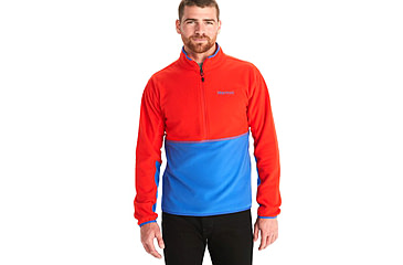 Image of Marmot Rocklin 1/2 Zip - Mens, Victory Red/Trail Blue, Large, M12650-21750-L