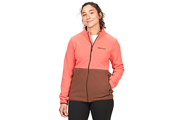 Image of Marmot Rocklin Full Zip Jacket - Womens, Grapefruit/Pinecone, Medium, M12402-22519-M