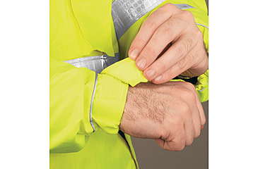 Image of MCR Safety Luminator Reversible Bomber Jacket, PU/Cotton Poly,ANSI Class 3, Attached Hide-Away Hood, Fluorescent Lime, XL, BRCL3LXL