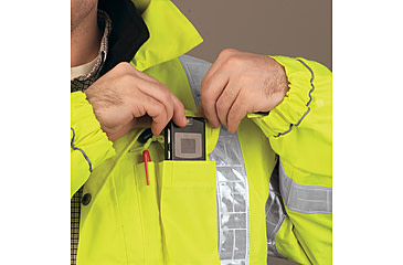Image of MCR Safety Luminator Reversible Bomber Jacket, PU/Cotton Poly,ANSI Class 3, Attached Hide-Away Hood, Fluorescent Lime, XL, BRCL3LXL