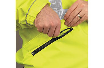 Image of MCR Safety Luminator Reversible Bomber Jacket, PU/Cotton Poly,ANSI Class 3, Attached Hide-Away Hood, Fluorescent Lime, XL, BRCL3LXL