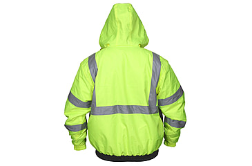 Image of MCR Safety Two Tone Value Quilted Rain Jacket with Silver Reflective Stripes, ANSI 107 Class 3, Fluorescent Lime, XL, VBBQCL3LXL
