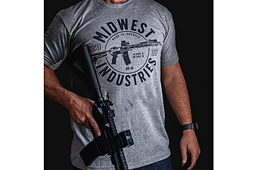 Image of Midwest Industries AR Coordinate T-Shirt, Dark Heather Grey, Large, MI-TEE-ARCOORD-LARGE