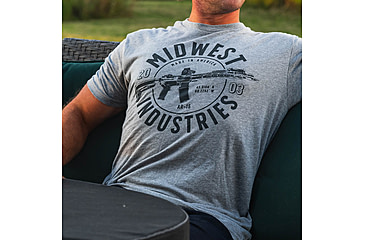 Image of Midwest Industries AR Coordinate T-Shirt, Dark Heather Grey, Large, MI-TEE-ARCOORD-LARGE