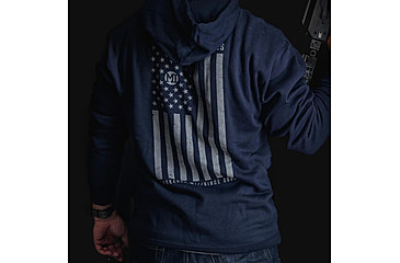 Image of Midwest Industries Flag Hoodie, Navy, Small, MI-HOODIE-FLAG-SMALL