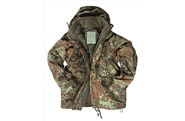 Image of MIL-TEC Trilam Wet Weather Jacket w/ Fleece Liner - Men's, Flecktarn Camo, Medium, 10615021-903