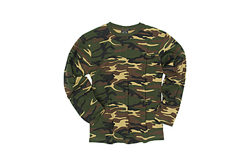 Image of MIL-TEC Long Sleeve T-Shirt - Men's, Woodland Camo, Medium, 11065020-903