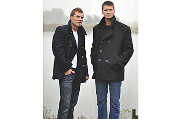 Image of MIL-TEC Wool Peacoat w/Black Buttons- Mens, Black, 3XL, 10580000-907