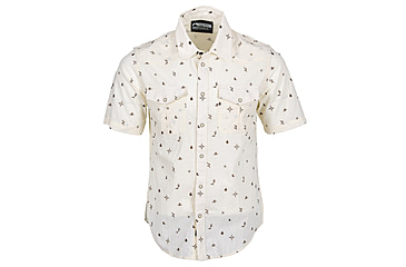 Image of Mountain Khakis Rodeo Printed Short Sleeve Woven Shirt Classic Fit - Mens, Parchment, S, O84102PARCHMENTS