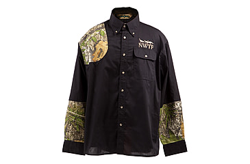 Image of National Wild Turkey Federation Mens 127 Long Sleeve Hunting Shirt, Black/Mossy Oak Obsession, Small 60011