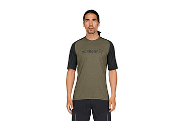 Image of Norrona Fjora Equaliser Lightweight T-Shirt - Mens, Olive Night, Small, 2233-25-3301-S
