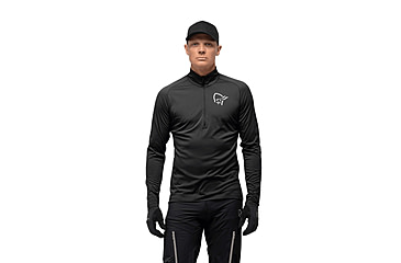 Image of Norrona Fjora Equaliser Long Sleeve Zip Top - Mens, Caviar, Small, 2214-21-7718-S