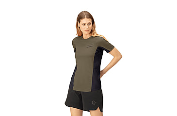 Image of Norrona Senja Equaliser Lightweight T-Shirt - Womens, Olive Night, Medium, 5807-23-3301-M