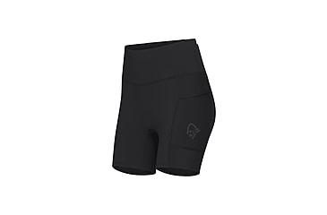 Image of Norrona Senja Equaliser Stretch 6in Tights - Womens, Caviar, Medium, 5825-23-7718-M