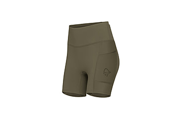 Image of Norrona Senja Equaliser Stretch 6in Tights - Womens, Olive Night/Caviar, Extra Small, 5825-23-3329-XS