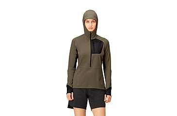 Image of Norrona Senja Warm1 Hoodie - Womens, Olive Night, Medium, 5822-23-3301-M