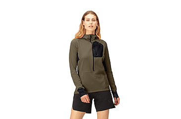 Image of Norrona Senja Warm1 Hoodie - Womens, Olive Night, Medium, 5822-23-3301-M