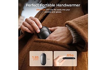Image of Ocoopa UT3 Liteplus Magnetic Rechargeable Hand Warmers, Black on Black, UT3053-BK-BK-Plus