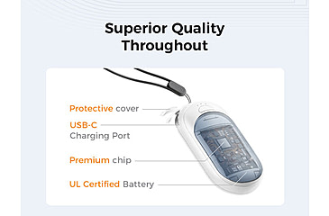 Image of Ocoopa UT3 Liteplus Magnetic Rechargeable Hand Warmers, Black on White, UT3053-BK-WH-Plus