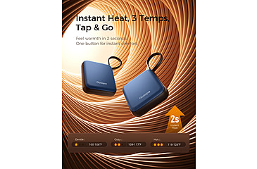 Image of Ocoopa UT5 Nano Rechargeable Hand Warmer, Blue on Black, UT3042-BU-BK