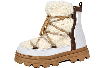Image of Oscar Sport Anet Short Curly Boots - Womens, White, 8, 663914000971