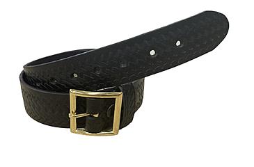 Image of Perfect Fit 1.75in Garrison Economy Belt, Basket Weave, Brass Plated Buckle, Black, 28in Waist, 6001-BW-BP-28